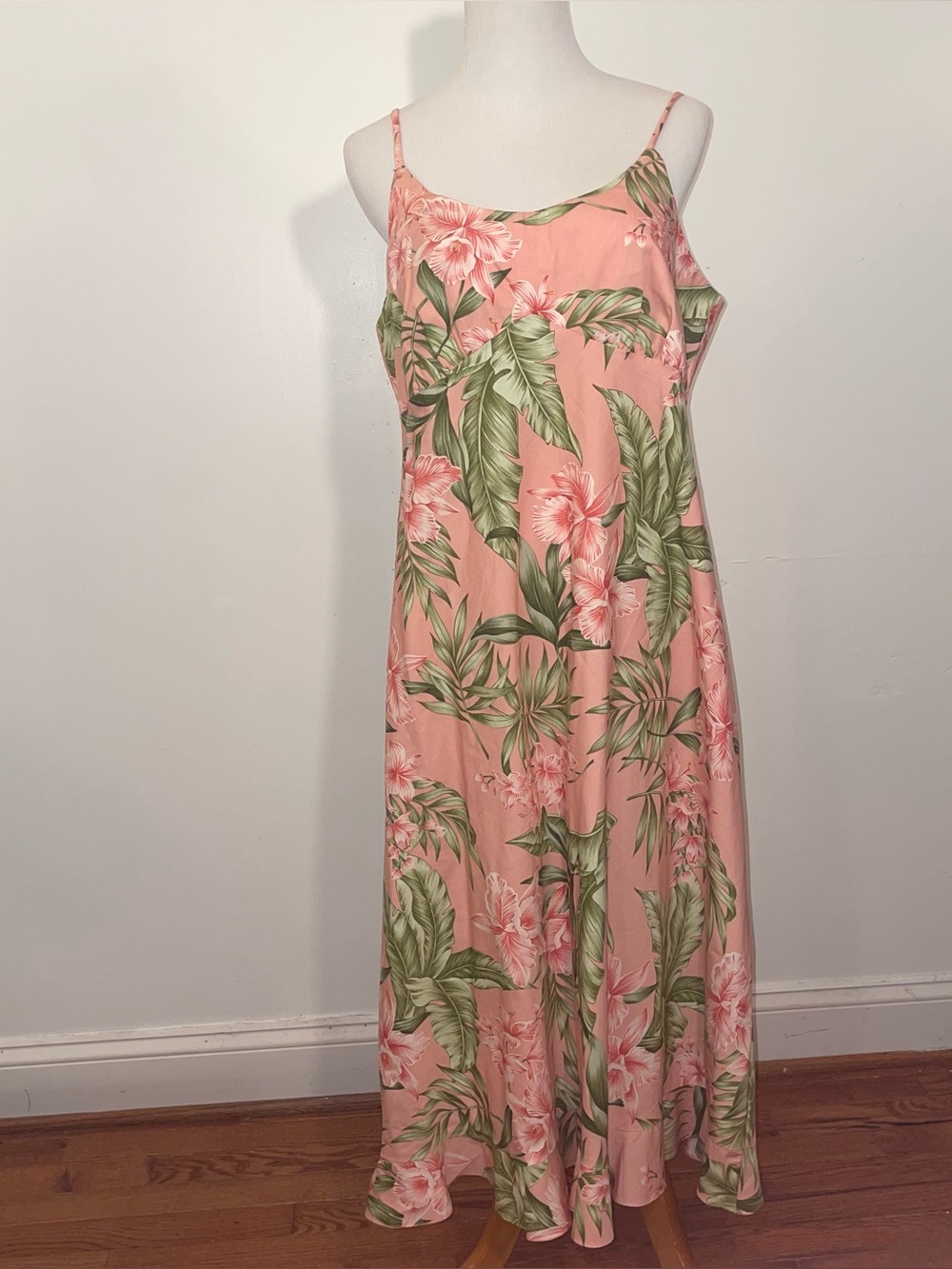 Vintage ALOHAS Pink Tropical Floral Slip Dress